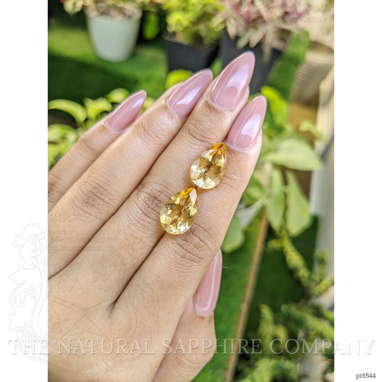 9.46 Ct.Tw. Citrine Pair from Ceylon (Sri Lanka)