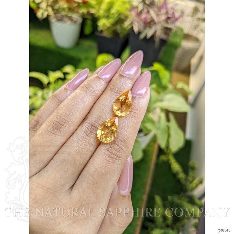 9.47 Ct.Tw. Citrine Pair from Ceylon (Sri Lanka)