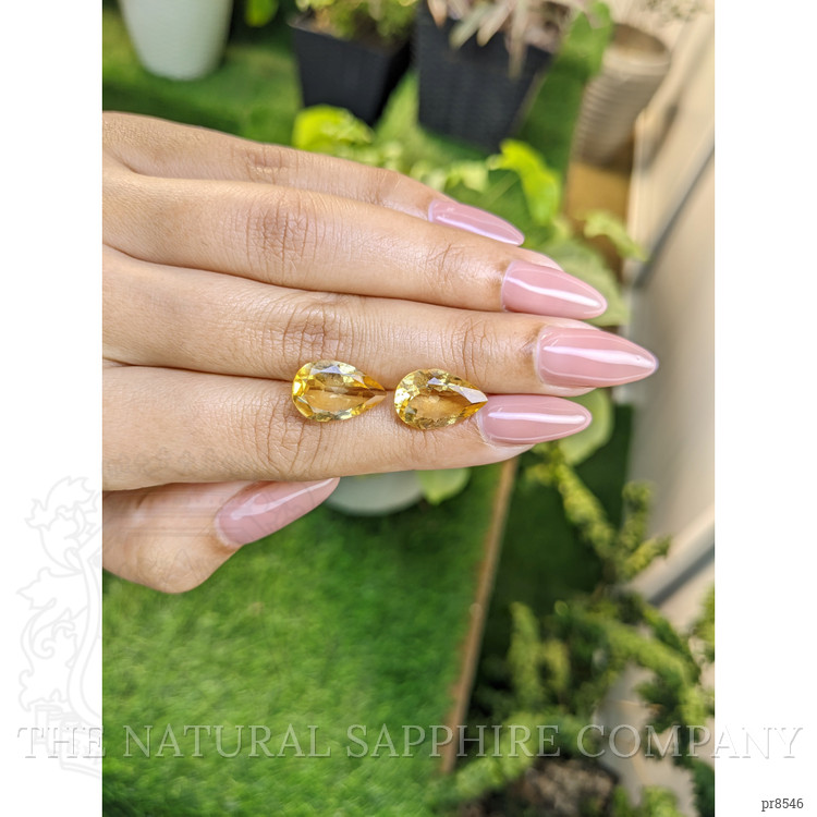 9.14 Ct.Tw. Citrine Pair from Ceylon (Sri Lanka)