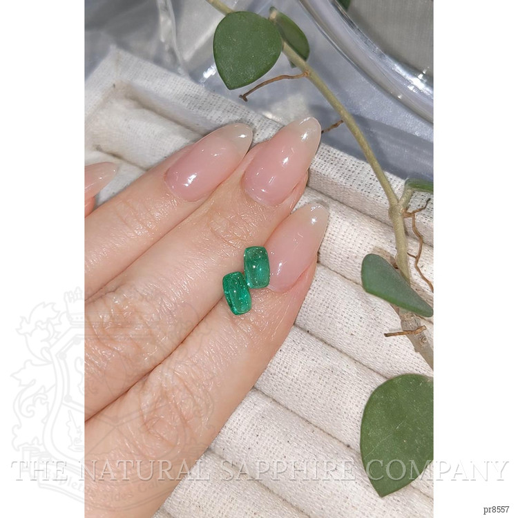 2.08 Ct.Tw. Cabochon Emerald Pair from Russia