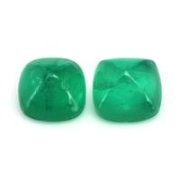 2.20 Ct.Tw.Total Carat Weight Cabochon Emerald Pair from Zambia Video