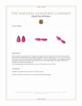 4.53 Ct.Tw.Total Carat Weight Pinkish Red Rubellite Tourmaline Pair from Madagascar Appraisal