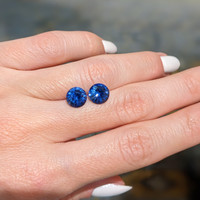 4.15&nbsp;Ct.Tw.Total Carat Weight Blue Sapphire Pair from Ceylon (Sri Lanka) Life Style
