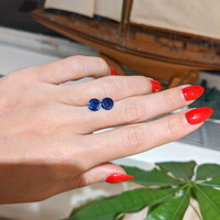 2.58&nbsp;Ct.Tw.Total Carat Weight Blue Sapphire Pair from Ceylon (Sri Lanka) Life Style