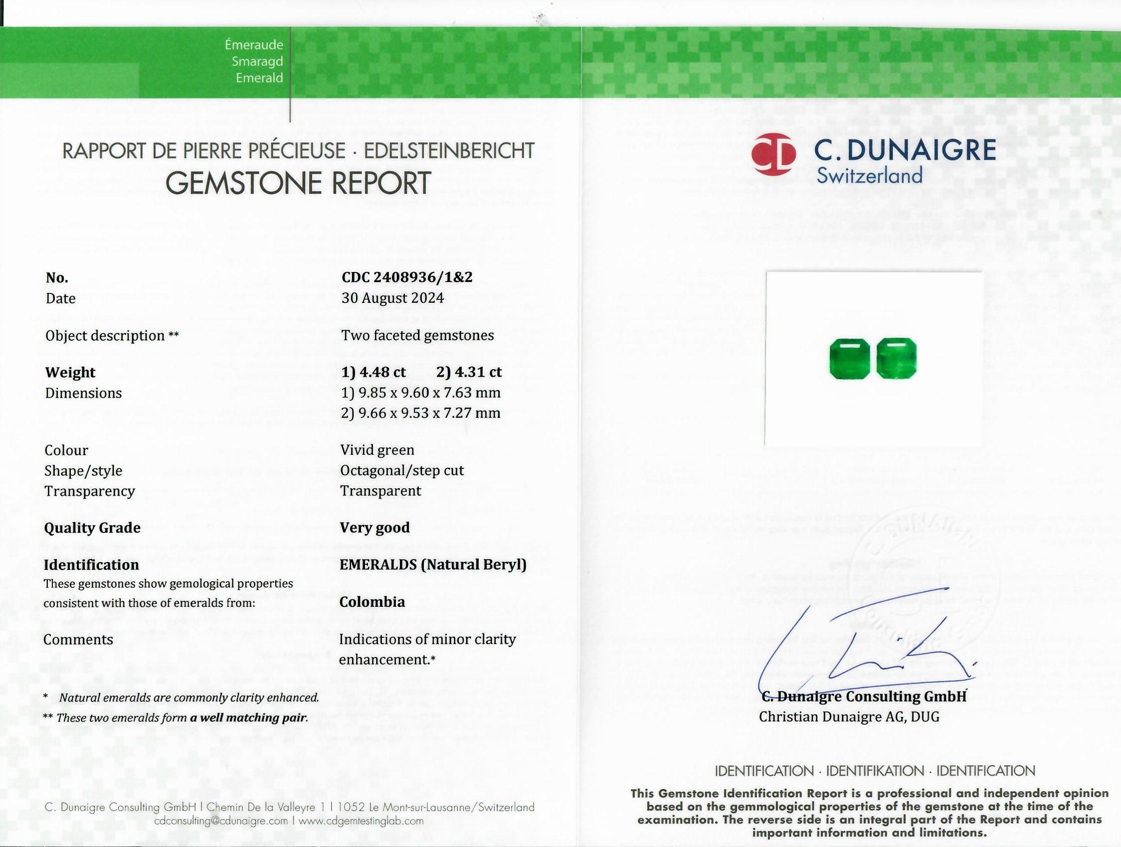 8.79 Ct.Tw. Emerald Pair from Colombia