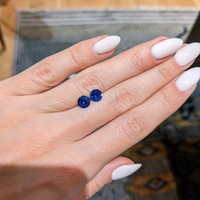 2.06&nbsp;Ct.Tw.Total Carat Weight Blue Sapphire Pair from Ceylon (Sri Lanka) Life Style