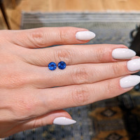 2.01&nbsp;Ct.Tw.Total Carat Weight Blue Sapphire Pair from Ceylon (Sri Lanka) Life Style