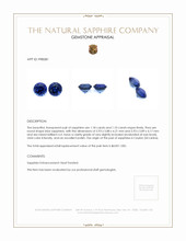 2.28 Ct.Tw.Total Carat Weight Blue Sapphire Pair from Ceylon (Sri Lanka) Appraisal