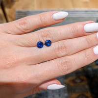 2.28&nbsp;Ct.Tw.Total Carat Weight Blue Sapphire Pair from Ceylon (Sri Lanka) Life Style