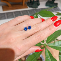 1.97&nbsp;Ct.Tw.Total Carat Weight Blue Sapphire Pair from Ceylon (Sri Lanka) Life Style
