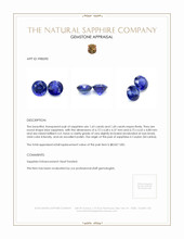 3.23 Ct.Tw.Total Carat Weight Blue Sapphire Pair from Ceylon (Sri Lanka) Appraisal