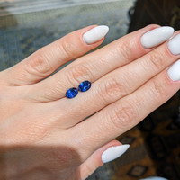 1.68&nbsp;Ct.Tw.Total Carat Weight Blue Sapphire Pair from Ceylon (Sri Lanka) Life Style