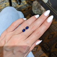 2.45&nbsp;Ct.Tw.Total Carat Weight Blue Sapphire Pair from Ceylon (Sri Lanka) Life Style