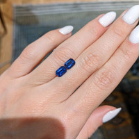 2.15&nbsp;Ct.Tw.Total Carat Weight Blue Sapphire Pair from Ceylon (Sri Lanka) Life Style