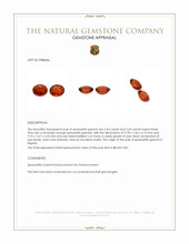 7.07 Ct.Tw.Total Carat Weight Orange Spessartite Garnet Pair from Nigeria Appraisal