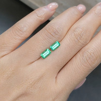 1.43 Ct.Tw.Total Carat Weight Emerald Pair from Russia Life Style
