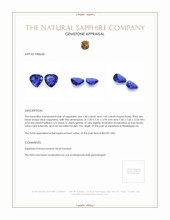 3.20 Ct.Tw.Total Carat Weight Blue Sapphire Pair from Madagascar Appraisal