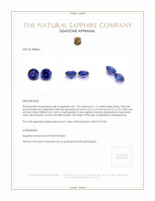 3.21 Ct.Tw.Total Carat Weight Blue Sapphire Pair from Madagascar Appraisal