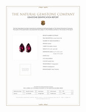 10.09 Ct.Tw.Total Carat Weight Purplish Red Rhodolite Garnet Pair from Madagascar Scan Report