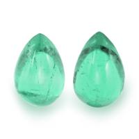 2.60 Ct.Tw.Total Carat Weight Cabochon Emerald Pair from Russia Video