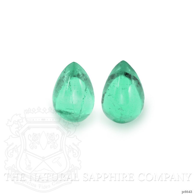 2.60 Ct.Tw. Cabochon Emerald Pair from Russia