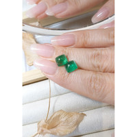 4.61 Ct.Tw.Total Carat Weight Cabochon Emerald Pair from Russia Life Style