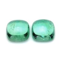 3.26 Ct.Tw.Total Carat Weight Cabochon Emerald Pair from Russia Video