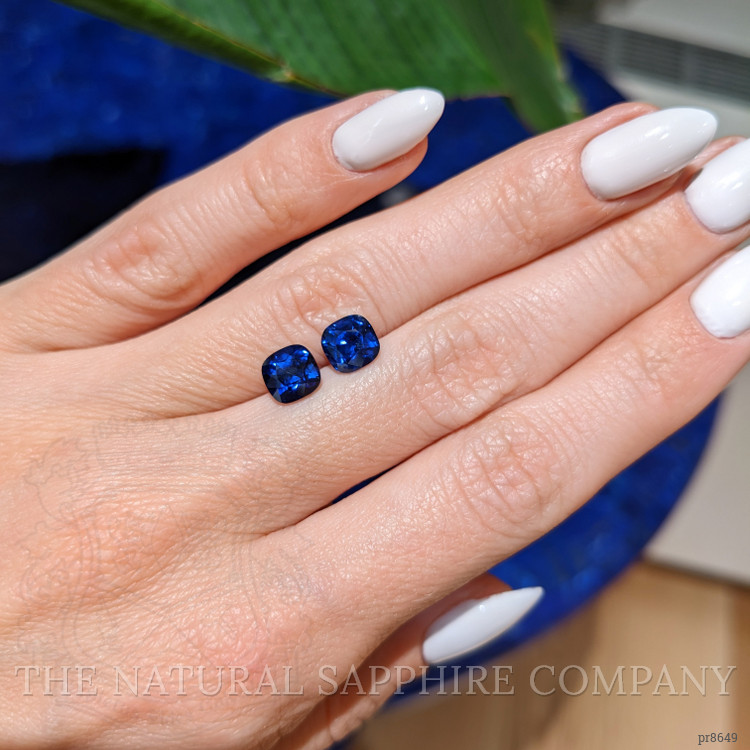 3.38 Ct.Tw. Blue Sapphire Pair from Ceylon (Sri Lanka)