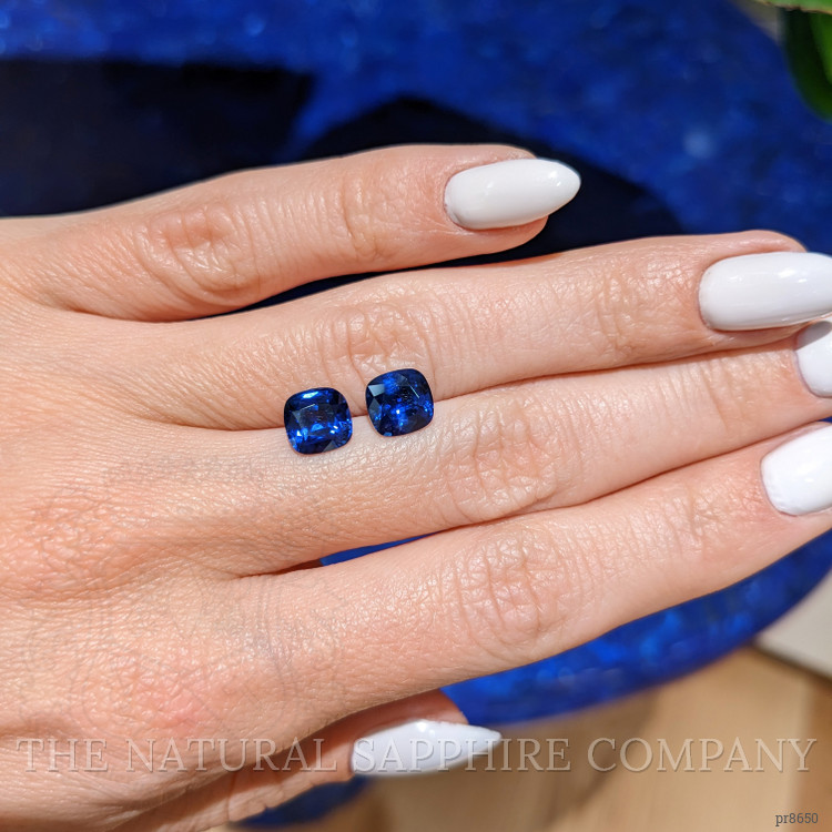 3.70 Ct.Tw. Blue Sapphire Pair from Ceylon (Sri Lanka)