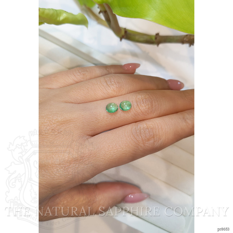 1.76 Ct.Tw. Cabochon Emerald Pair from Russia
