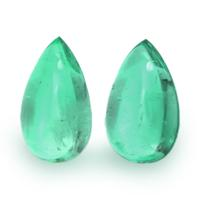4.15 Ct.Tw.Total Carat Weight Cabochon Emerald Pair from Russia Video