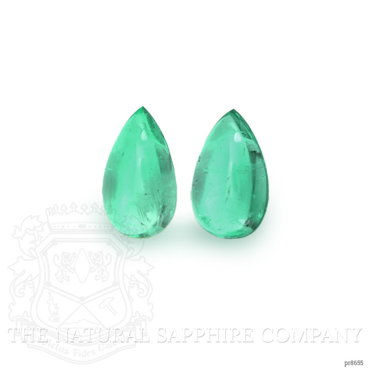4.15 Ct.Tw. Cabochon Emerald Pair from Russia