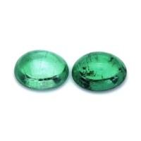 3.98 Ct.Tw.Total Carat Weight Cabochon Emerald Pair from Russia Video