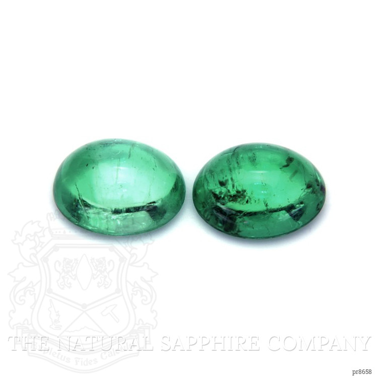 3.98 Ct.Tw. Cabochon Emerald Pair from Russia