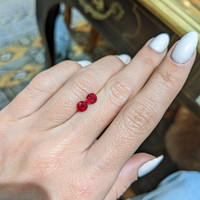 1.22 Ct.Tw.Total Carat Weight Ruby Pair from Mozambique Life Style