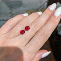 2.04 Ct.Tw.Total Carat Weight Ruby Pair from Mozambique Life Style