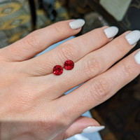 2.07&nbsp;Ct.Tw.Total Carat Weight Ruby Pair from Ceylon (Sri Lanka) Life Style