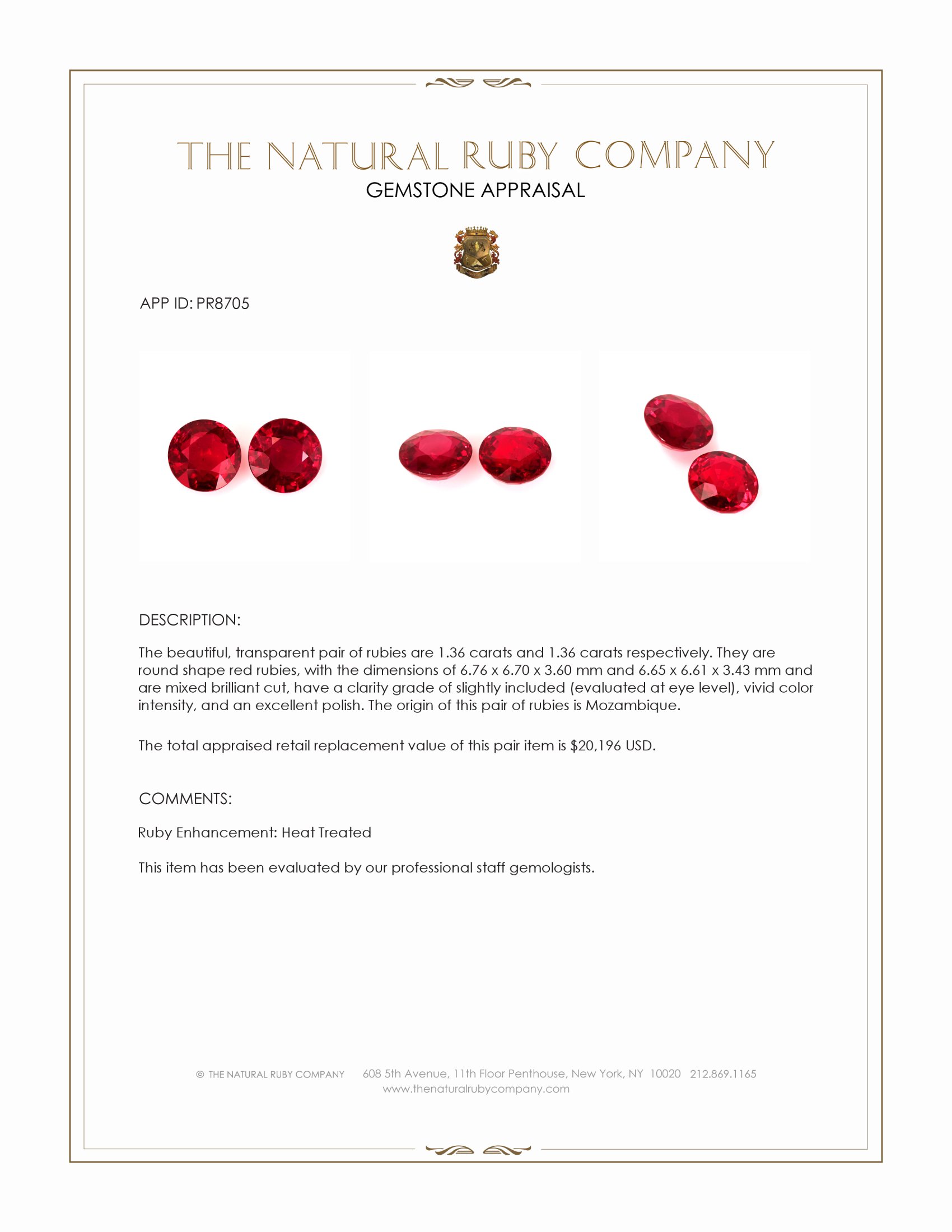 2.72 Ct.Tw. Ruby Pair from Mozambique