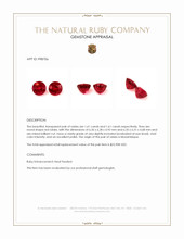 3.22 Ct.Tw.Total Carat Weight Ruby Pair from Mozambique Appraisal