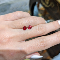 1.29 Ct.Tw.Total Carat Weight Ruby Pair from Mozambique Life Style