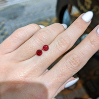 1.29 Ct.Tw.Total Carat Weight Ruby Pair from Mozambique Life Style