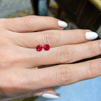 1.33 Ct.Tw.Total Carat Weight Ruby Pair from Mozambique Life Style
