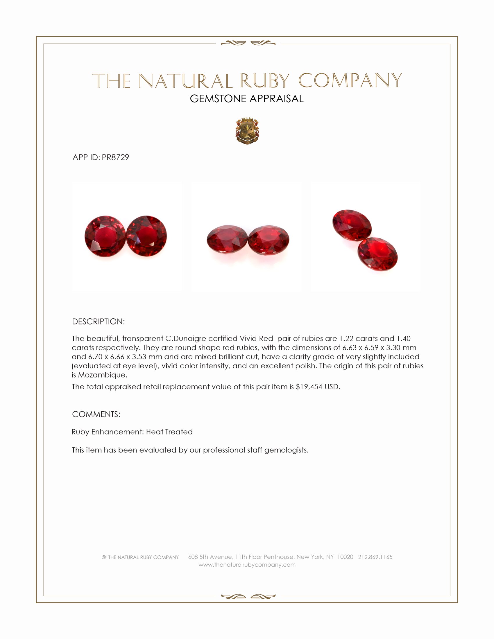 2.62 Ct.Tw. Ruby Pair from Mozambique