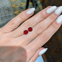2.62 Ct.Tw.Total Carat Weight Ruby Pair from Mozambique Life Style