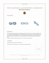 1.04 Ct.Tw.Total Carat Weight Blue Aquamarine Pair from Brazil Appraisal