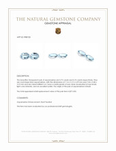 1.49 Ct.Tw.Total Carat Weight Blue Aquamarine Pair from Brazil Appraisal