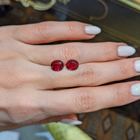 4.30 Ct.Tw.Total Carat Weight Ruby Pair from Mozambique Life Style