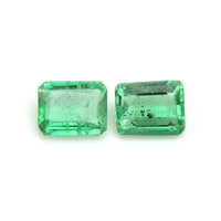 0.79 Ct.Tw.Total Carat Weight Emerald Pair from Zambia Video