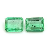 0.79 Ct.Tw.Total Carat Weight Emerald Pair from Zambia Video