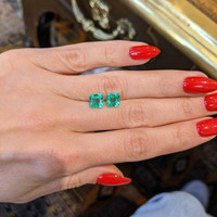 3.06 Ct.Tw.Total Carat Weight Emerald Pair from Colombia Life Style